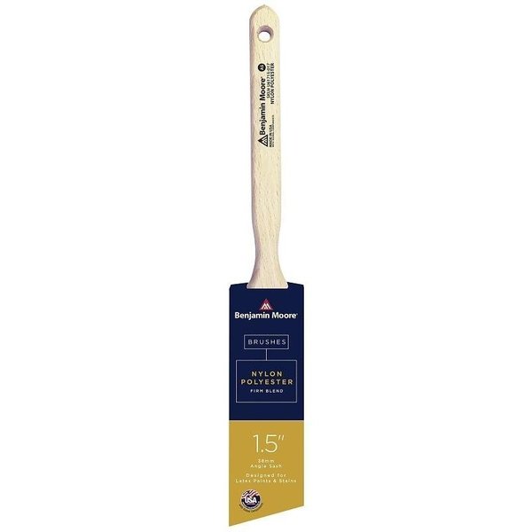 Benjamin Moore Paint Brush, Firm Brush, 2716 in L Bristle, NylonPolyester Bristle, Angle Sash Handle U61715-017